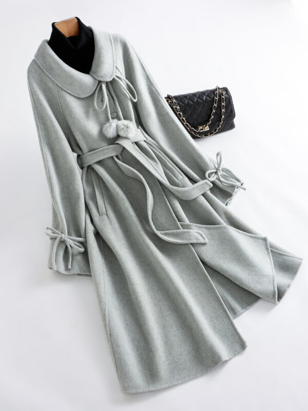 Gentle and Cute Light Green Tweed Luxury Wool